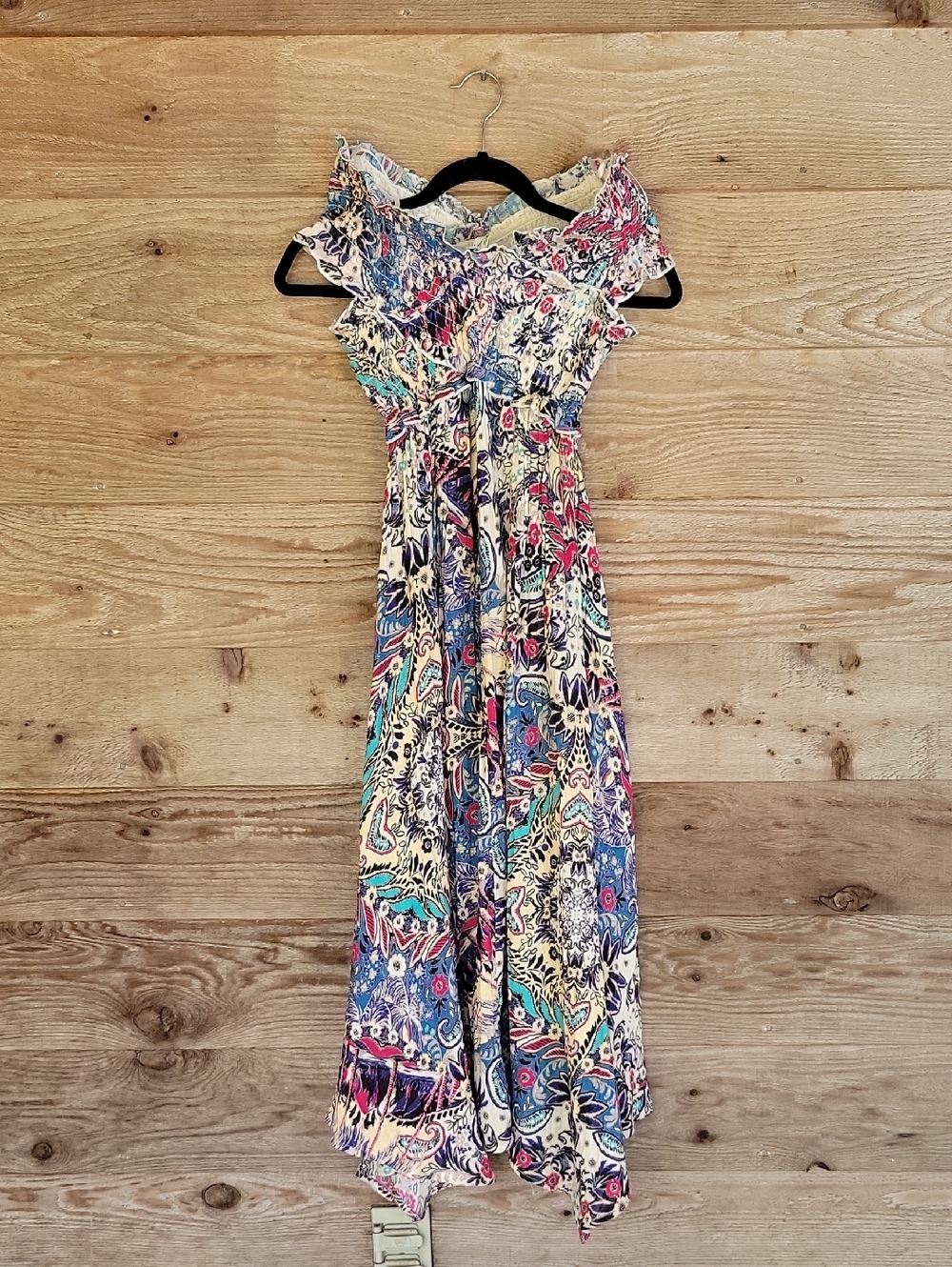 Anthropologie XS Cream Multicolor Floral Paisley Maxi Dress NWT